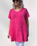 Pellavatunika Basic fuksia