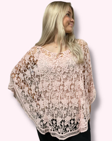 Pitsiponcho vaalea roosa