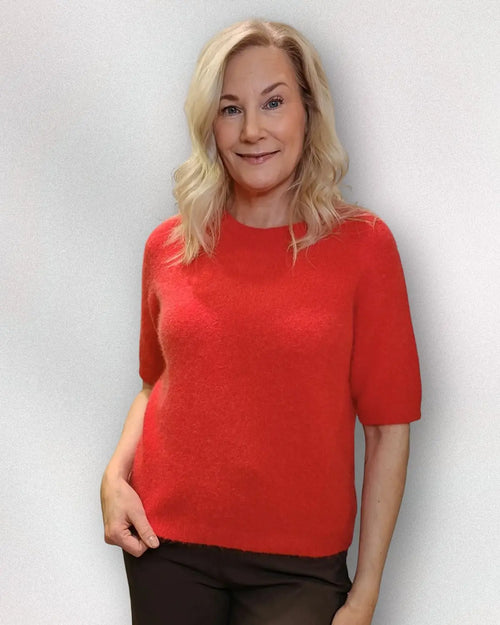 Alpakka neule punainen - punainen - Neulepusero