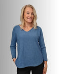 Basic neule jeans v-pääntie - Jeans - Neulepusero
