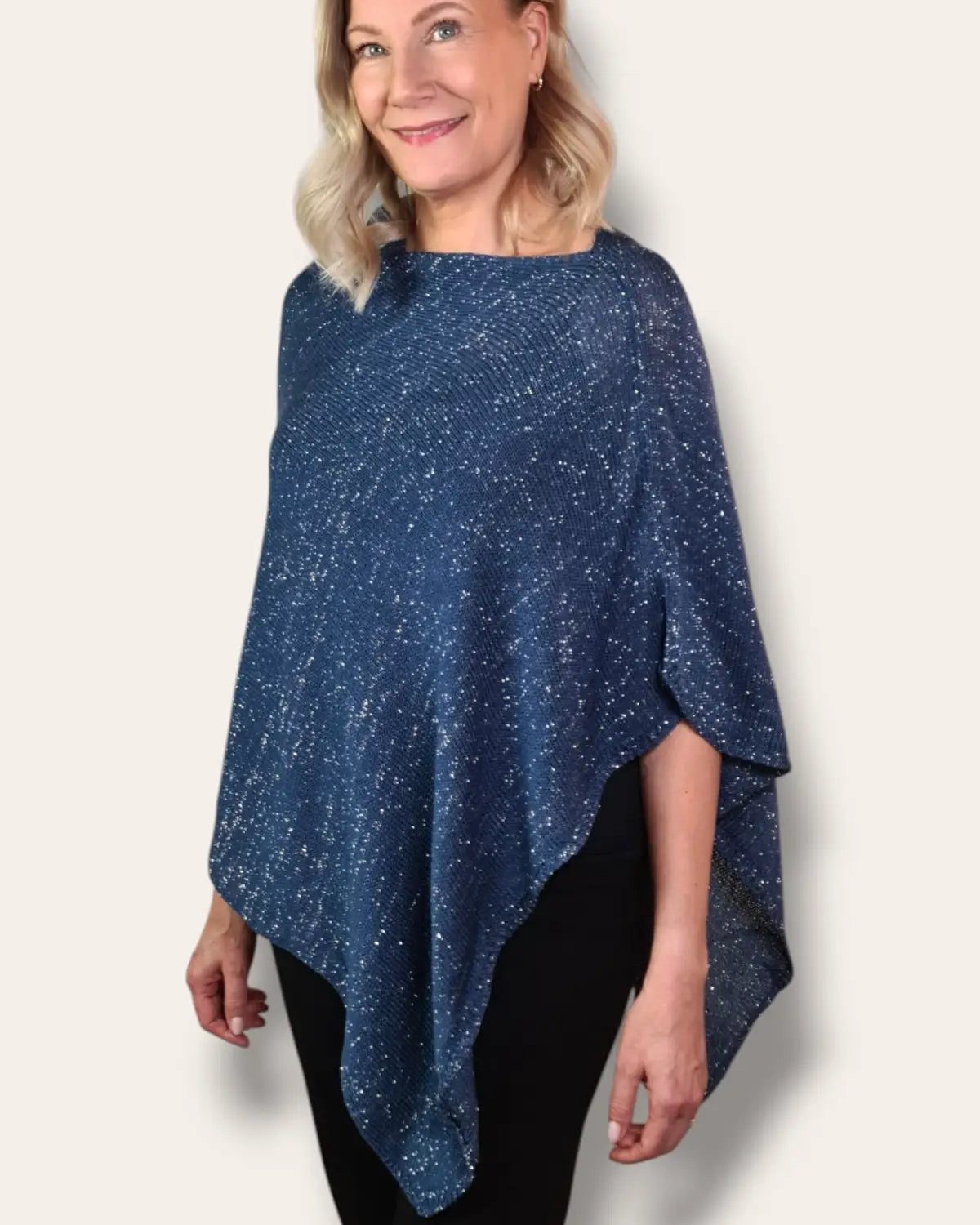 Kimalleponcho - Sininen - Poncho
