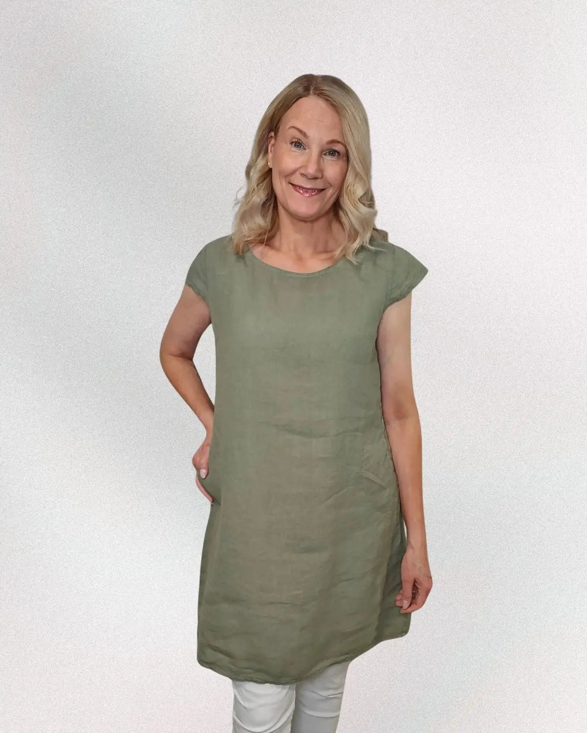 Pellavamekko Florence eri värejä - Mekko