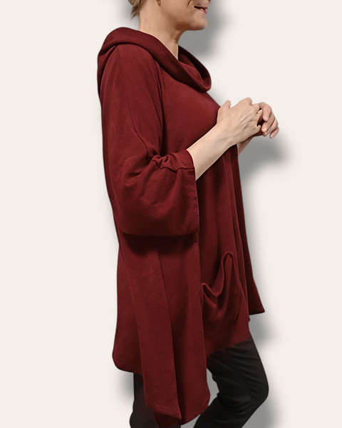 Taskutunika burgundi