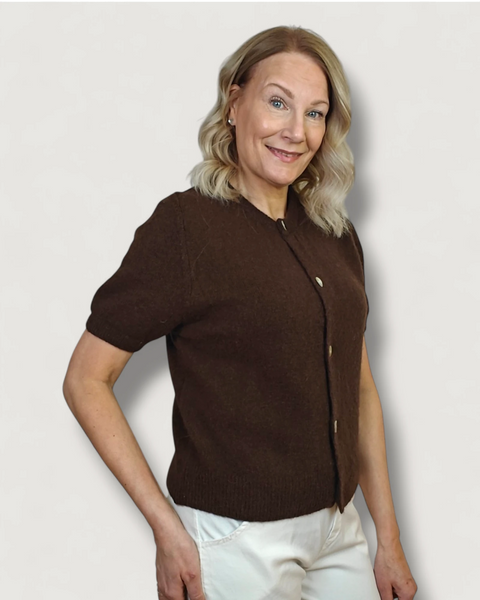 Alpakkatakki l.hiha ruskea