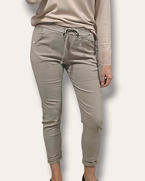 Joustavat joggerihousut taupe