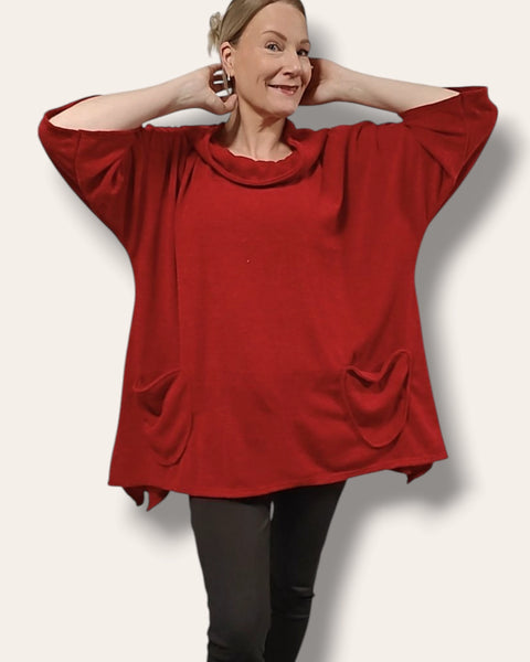 Taskutunika punainen