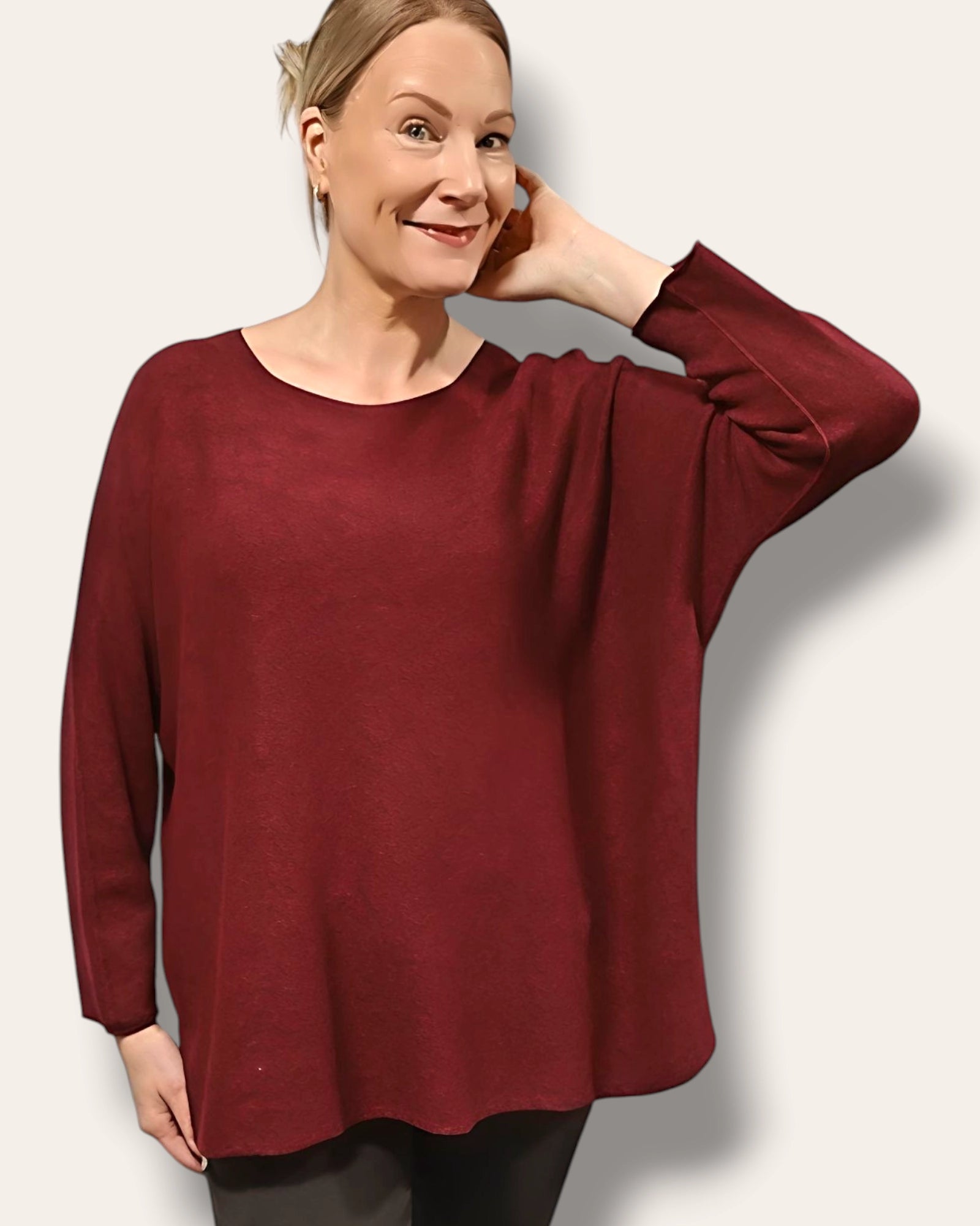 Basic neule plus burgundi