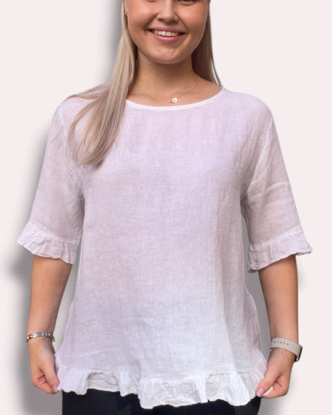 Pellavapaita Isabella valkoinen